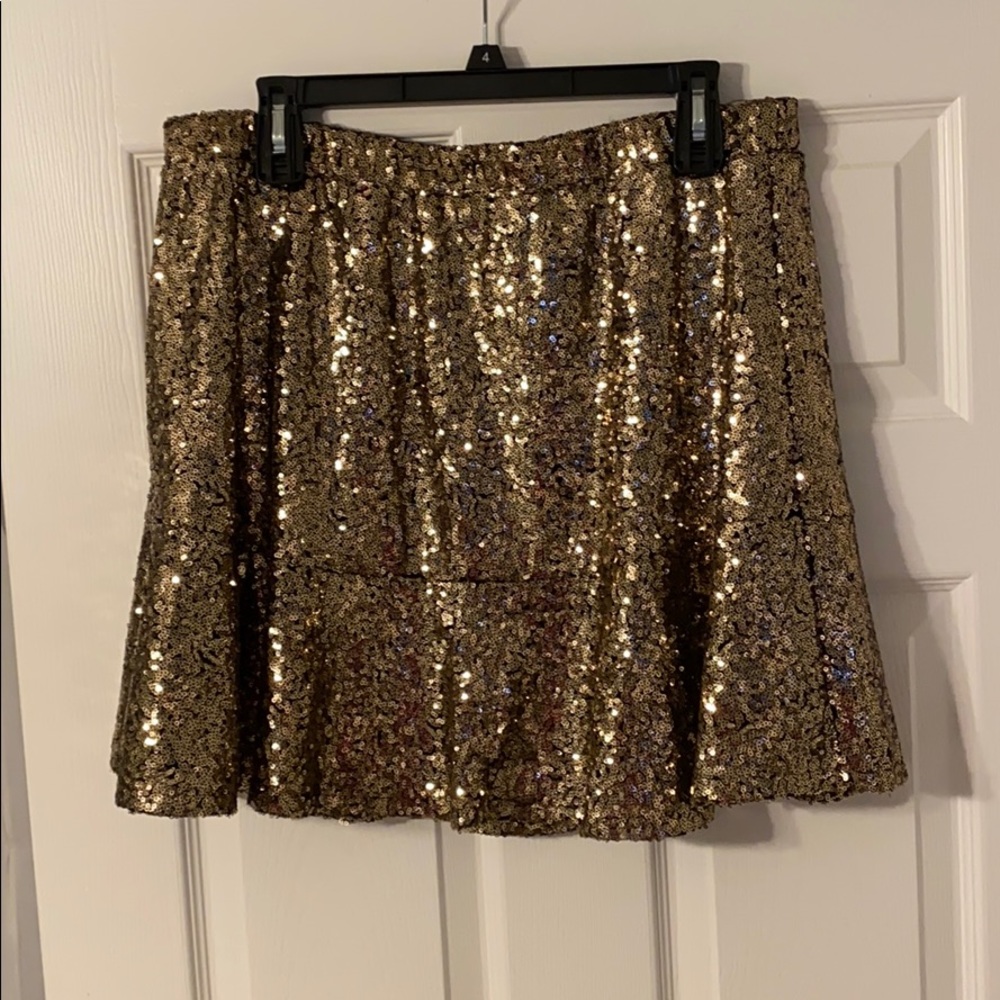 Gold sequin skirt